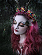 Rainbow cosplay maenad satyr faun rose antlers by HysteriaMachine, £45.00