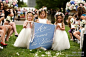 婚礼上三个超萌的小#花童#白色小礼服+粉色花冠像精灵般可爱 