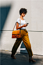 September 24, 2016
 Milan, Brown, Sunglasses, White, Yellow, Boots, Chloé, Women, Model Off Duty, Models, Cellphones, Bags, Belts, T Shirts, Trousers, Ari Westphal, Short Hair, SS17 Women's