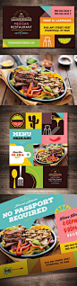 Menus, ads, postcards and flyers for a Mexican restaurant. Spice it up with…: 