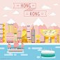 香港旅行美食景点地图矢量X25eps   - PS饭团网