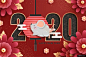 2020新年海报 中国年海报 春节海报 新春海报 新年海报 庚子年海报 春节节日插画插画绘画