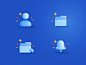 3D Icons direction bell notification private user profile folder document 3d icon