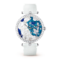 Lady Arpels Zodiac Aquarius腕表 - VCARO4IB00- Van Cleef & Arpels : 非凡表盘™系列，Lady Arpels Zodiac Aquarius腕表。白K金，钻石，青金石，珐琅，珍珠母贝。手动上链机械机芯