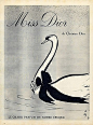 Christian Dior (Perfumes) 1959 Miss Dior Swan René Gruau