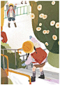 #Ooh Art Saturday# 今期介绍的@韩一默 现就读于日本东京多摩美术大学大学院平面设计学科。研究以儿童生活为题材的儿童插画设计。近两年的作品都是以她自己生活的地点为中心，去表现身边的小朋友的生活的童画。“童画”一词是日语，中文与其相对的是 “儿童插画”。但“童画”是不局限于书籍的插图，是作为一种独立的，与“童谣”、“童话”并列的分支。作品不只是表达传统以来大家对儿童插画的“纯真可爱”的印象，也更多的，去体会他们作为这个世界独立的小人所表达的情绪，通过自己的作品传达给读者。对孩童时期的记忆随着