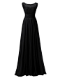 Dresstells® Long Bridesmaid Dress Prom Dress Chiffon Evening Gown Black Size 10