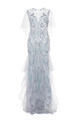 Tulle Gown With Tiered Ruffle Skirt by MARCHESA for Preorder on Moda Operandi