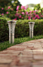 The stainless steel and beveled glass of these solar-powered LED bollards have a sleek, modern look. See this and other styles of outdoor lighting on The Home Depot's interactive Lightscapes gallery.