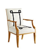 Syrie Chair. love the fabric and color of the wood.