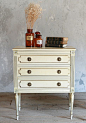 Vintage Louis XVI Style Painted Commode: 