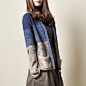 2013秋装 新款斯琴风格针织衫 V领针织衫 纯棉线针织衫 大码开衫的图片
