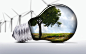 General 2880x1800 light bulb trees grass clouds science fiction wind turbine