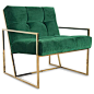 Santorini Chair in Green Velvet