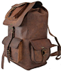 Steampunk Leather Backpack Leather Rucksack Weekend Bag Travel  Bag: 