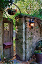Beautiful stone garden door: 