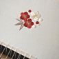 いいね！285件、コメント6件 ― Naoko Asagaさん(@pontomarie)のInstagramアカウント: 「日本刺繍で梅と笹。 ・ ・ ・」