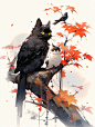 @AI_ArtPrompts @midjourney_azu Cat + Crow = new creature! AIが生んだ新種「猫カラス」の普及につとめております⬛ #PromptChallenge #nijijourney #AIイラスト #AIart httpst