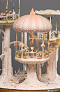 艺术家Peter Gabel的美人鱼娃屋，全是用贝壳、海胆刺、海星等材料制成的，简直太美了 ​​​​