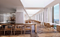 Tower Dining : Interior renderings covering the amenity spaces of 2 floors of a private tower project.