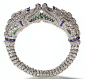 Chimera Bracelet, Cartier, 1929 platinum, diamonds,
sapphires, emeralds, and rock crystal.