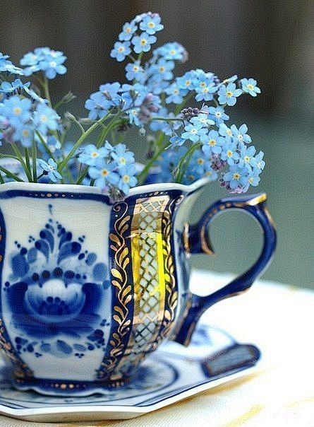 茶杯和蓝色的花

blue flower...