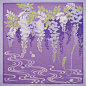 现货日本制 四季风吕敷包袱皮挂画 花样的四季-春的紫藤