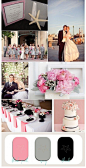 Wedding Inspiration Board for Blush Pink, Gray and Black Wedding - Wedding Palette #Wedding