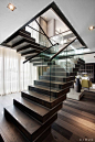 ♂ contemporary interior design Private Penthouse staircase glass: 