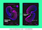 Poster of Electronic Music Night Party. Abstract Vector Background. Colorful Wave Lines and Equalizer. Minimal Flyer Design. Distortion of Rounds. Modern Music Covers of House Music Event.