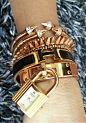 Love this stacked bracelet look from Hermes. Create your own version from NOLA-made jewelry - visit the #FallFashionBazaar on November 16th at 527 Julia St., New Orleans! www.facebook.com/fallfashionbazaar