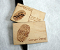 birch wood business cards - laser cut + laser engraving
