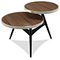 Elite Modern Vista End Table, Onyx Base, Java Finish side-tables-and-end-tables