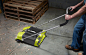 Ryobi Devour Cordless Sweeper Cleaning a Mess
