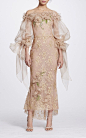 Off the Shoulder Tea Length Dress by MARCHESA for Preorder on Moda Operandi _123采下来 #率叶插件，让花瓣网更好用#