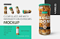 带蘑菇的透明玻璃瓶罐模型品牌包装设计贴图ps样机素材 3psd图片