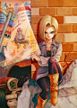 sokak:

android 18 and trunks (dragon ball and dragon ball z) drawn by yosui - Danbooru