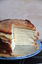 mille high crepe cake + vanilla curd, brown sugar, and caramel