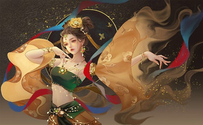 敦煌小仙女_三十六棠__插画师作品_涂鸦...