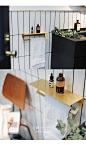 vanwoo北欧日式黄铜一字隔板浴室毛巾挂杆厨房多用置物架原创设计-淘宝网