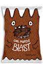 Monster Muffins : Proposed packaging design for a line of muffins designed for school children. Each flavor would feature a different monster with its own unique personality to engage the children in the product as a whole, not just the food inside. The p