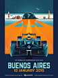 Formula E Championship Posters : I worked on the the illustrations for the Qualcomm Posters of the FIA Formula E Championship 2014-2015. The design direction was to use the country’s flag as the starting point for each poster. The flag elements are presen