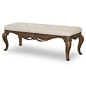 Legacy Classic Furniture 5500-4800 Renaissance Upholstered Bench in Waxed Oak