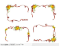 四款太阳花与丝带组合边框