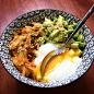 C'est bien d'être chez-soi, je ne le dirais pas assez  Kimchi, avocat, riz chaud thaï et un onsen tamago. Ou comment faire un plat coréen/japonais/thaï  #instafood #instagood #toulouse #miam #yummy #instamiam #food #foodlove #foodmiam #foodporn #lovefood 