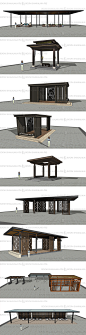 su\草图大师\sketchup模型 景观廊架亭子 新中式新亚洲现代禅意-淘宝网