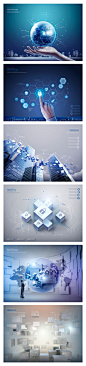 创意商务科技智能锁互联网蓝色炫酷冷色调 PSD主题海报设计素材