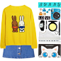 #cashmere #CasualChic #city #StreetStyle #cute #casual #chic #yellow #black #Blue #bright #colorful #bunny #cat #Fall #autumn