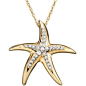 Diamond Starfish Pendant Necklace in 14k Gold (1/10 ct. t.w.)
