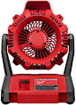 Milwaukee M18 18 Volt Lithium Ion Cordless Jobsite Fan Tool 794348426331 | eBay : The 0886-20 can circulate air over 40 ft. making it ideal for drying or cooling on a variety of jobsites. Includes: (1) M18 jobsite fan, (1) AC adaptor. Compatible with all 